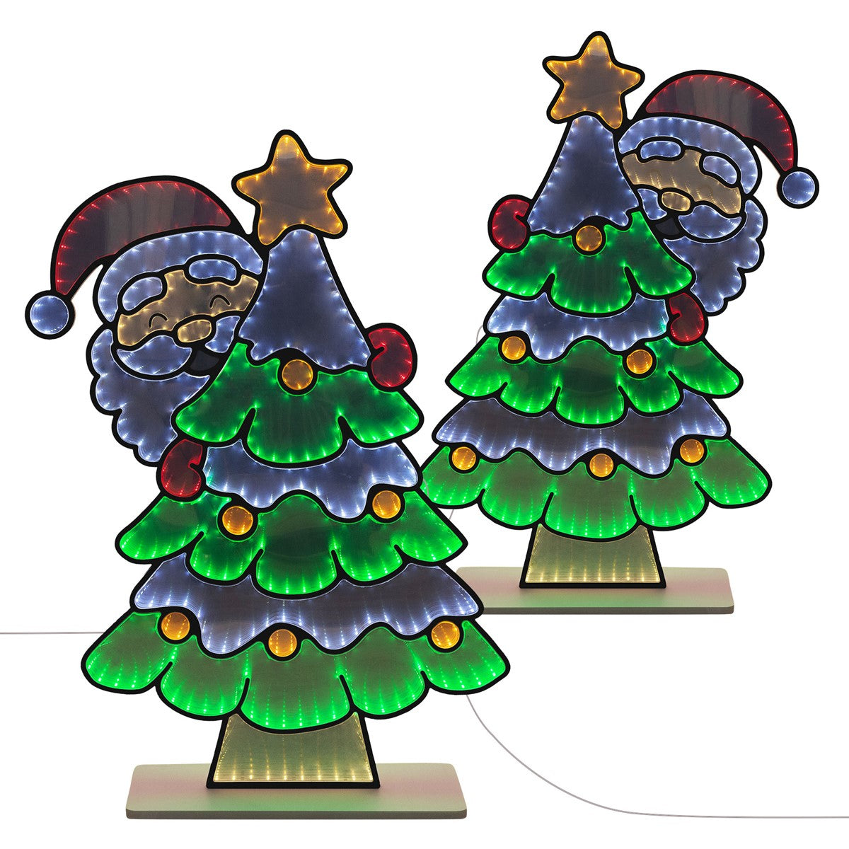 ECD Germany sapin Noël LED 58x80 cm miroir infini Père Noël