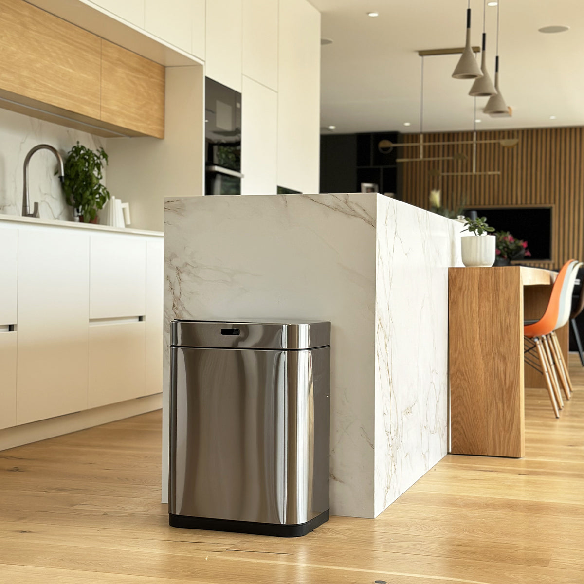 Red Deco Upper poubelle cuisine automatique 60L inox
