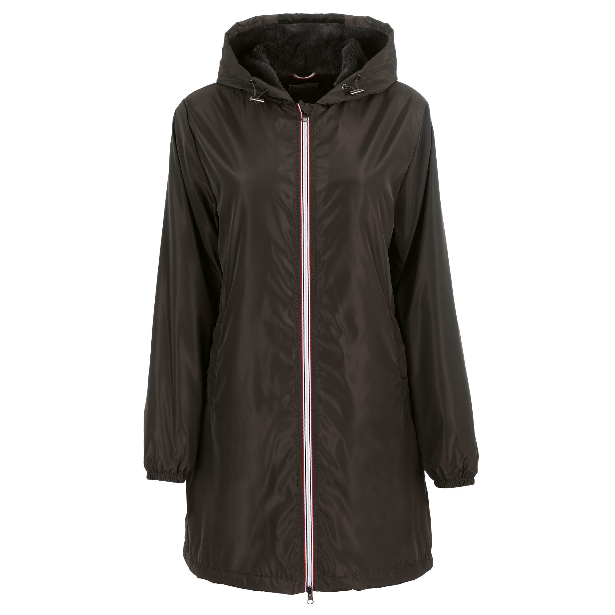 Stokomani Mode coupe-vent long à capuche noir T3