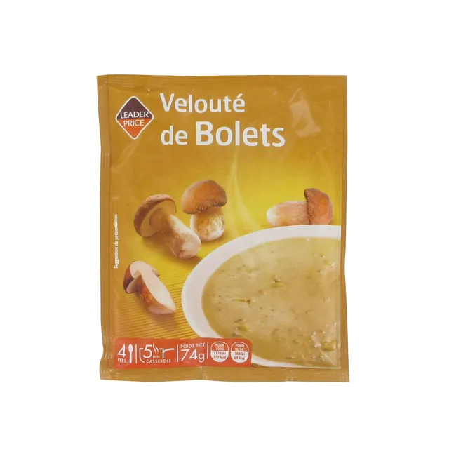 Leader Price Soupes croûtons soupe velouté bolets 74g