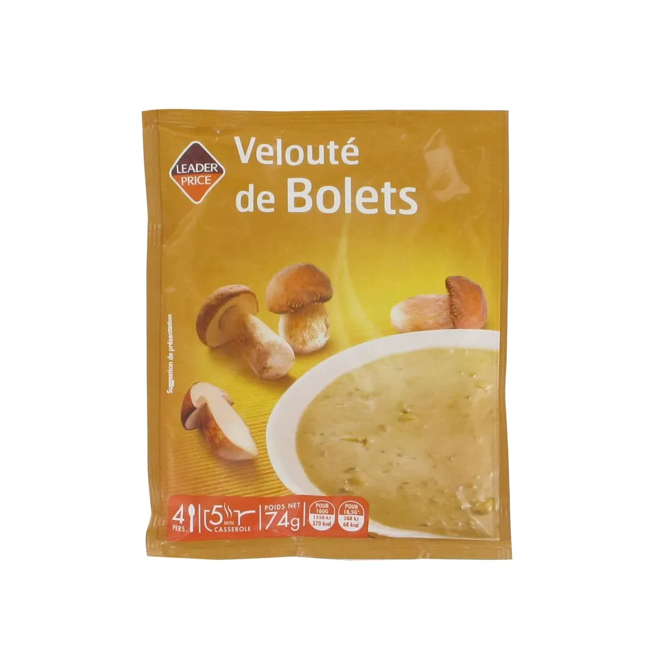 Leader Price Soupes croûtons soupe velouté bolets 74g