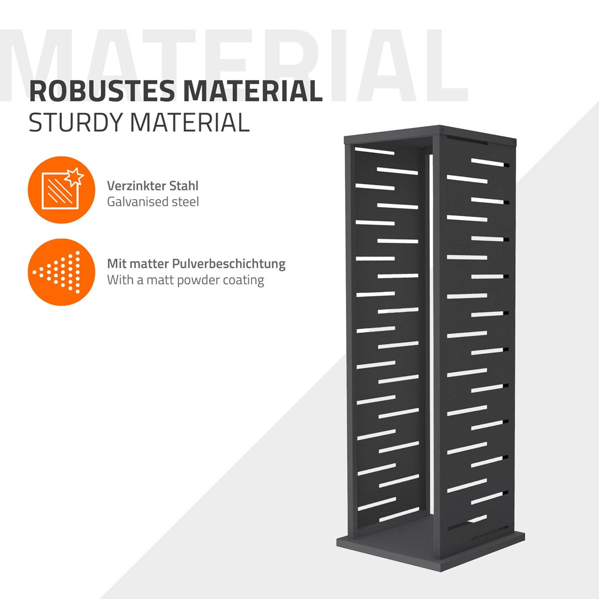 ML-Design range-bûches colonne 37,5x37,5x112 cm anthracite