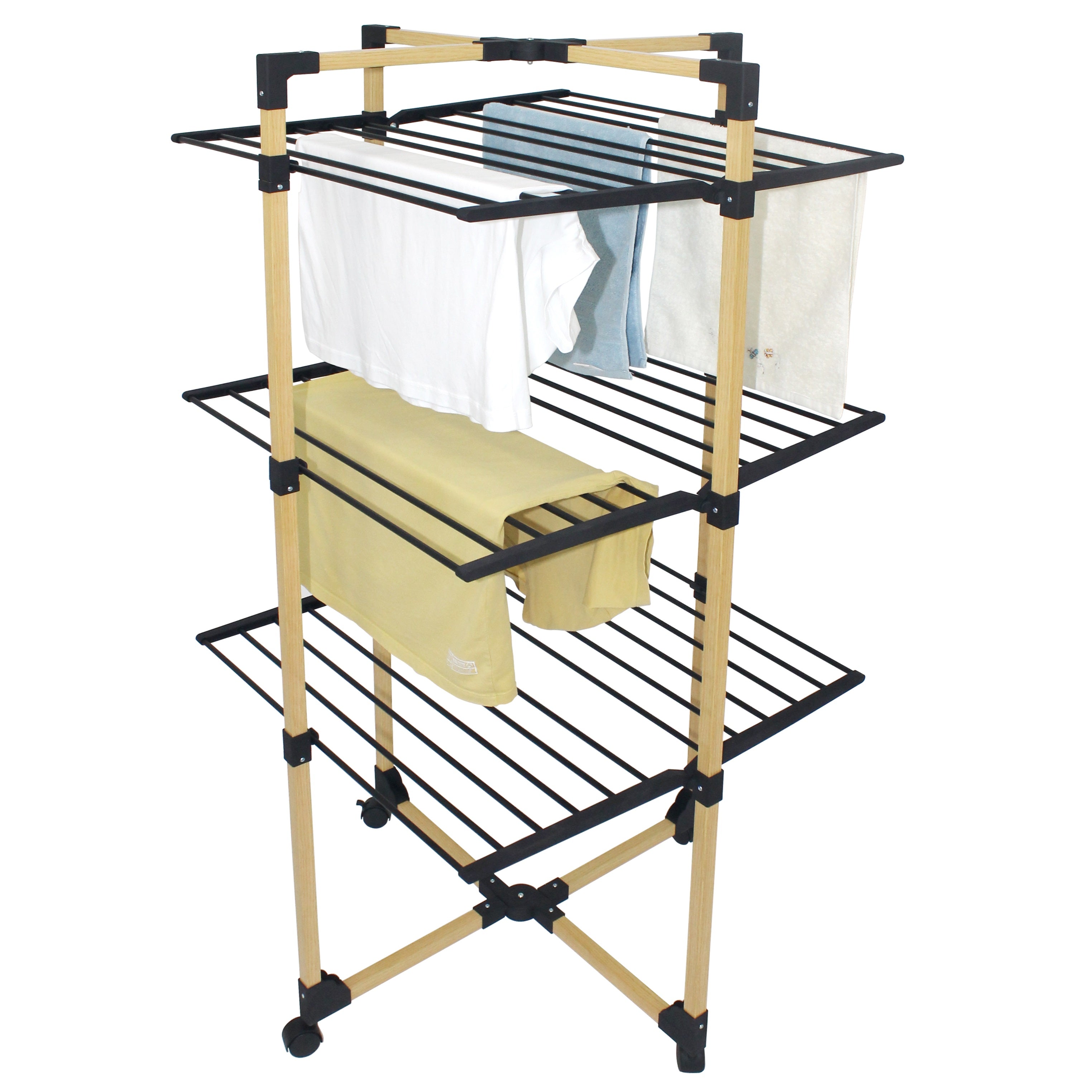 Red Deco Willis 30M séchoir tour pliable noir bois 3 niveaux