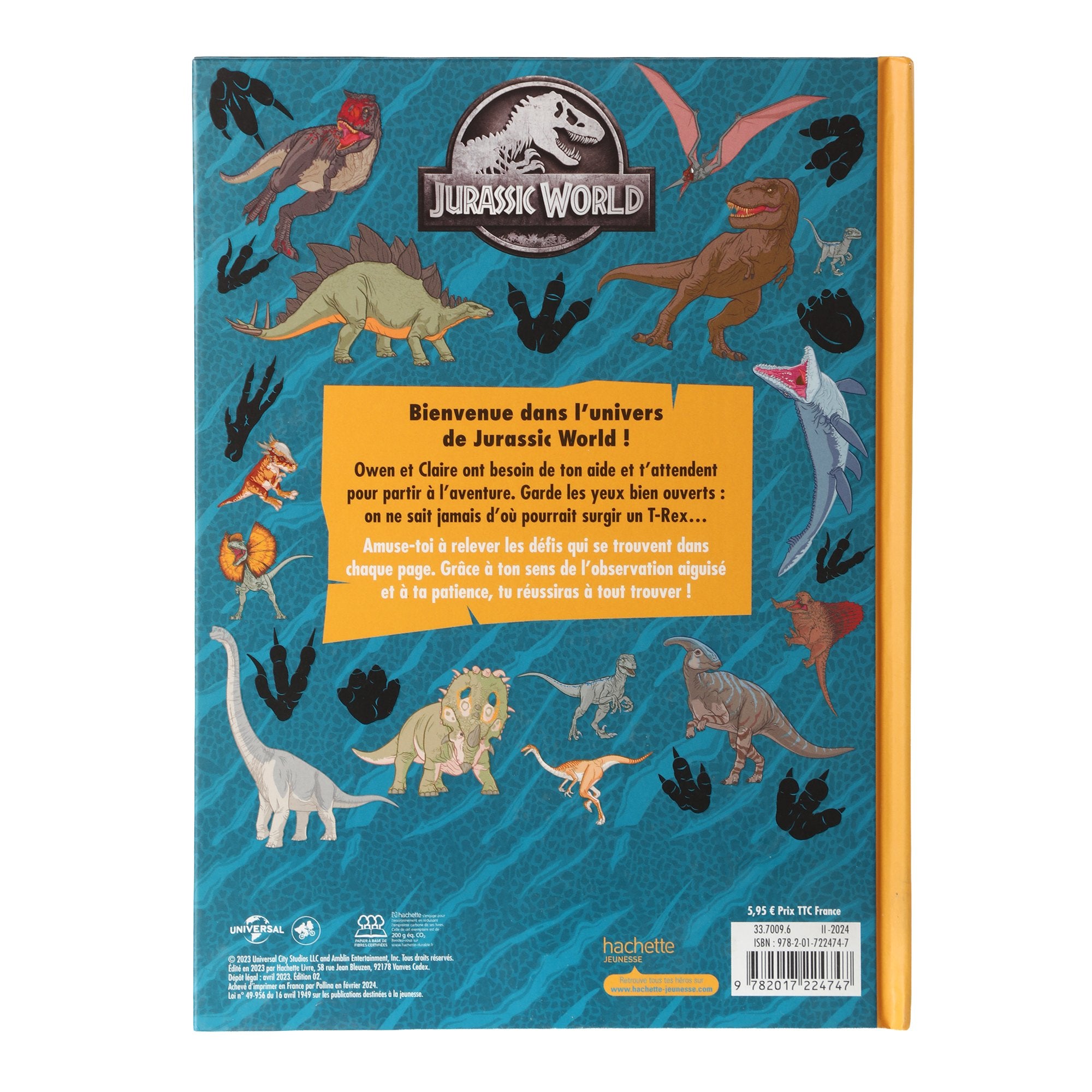 Jurassic World cherche et trouve livre enfant dinosaures