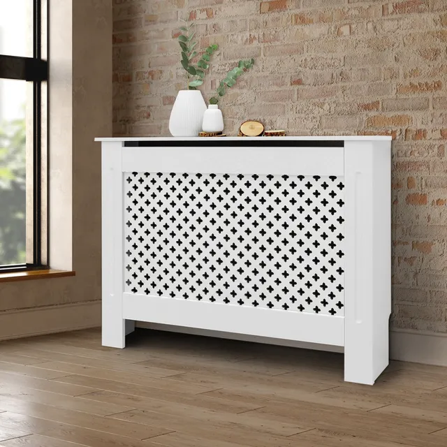 ECD Germany Heizungen cache radiateur 112x19x82 cm blanc MDF