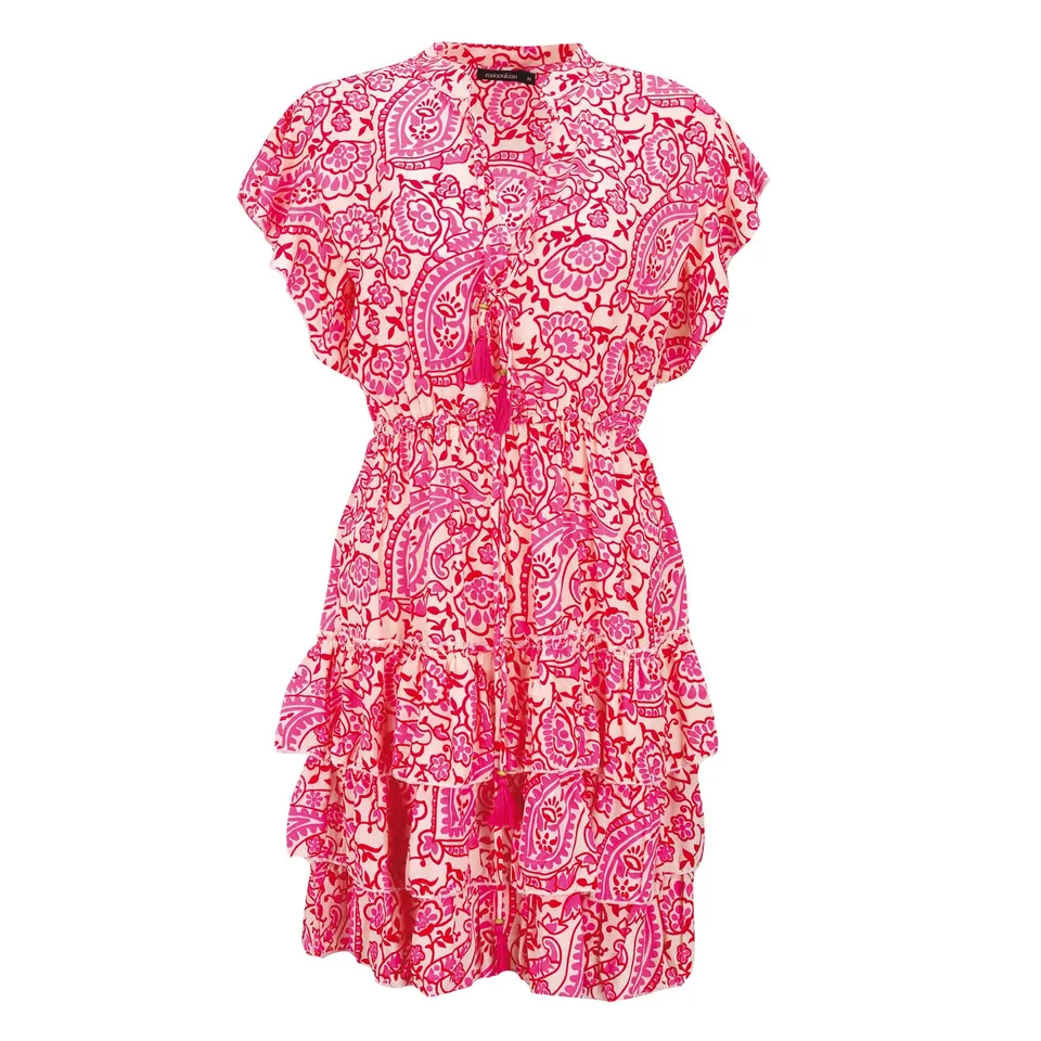 Stokomani Mode robe courte 3 volants légère femme