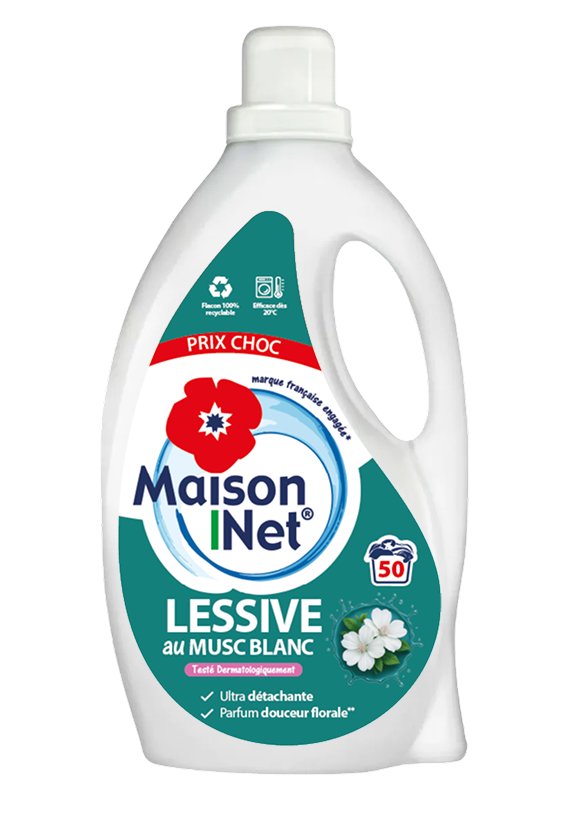 Stokomani Maison Lessive liquide 50 doses musc blanc