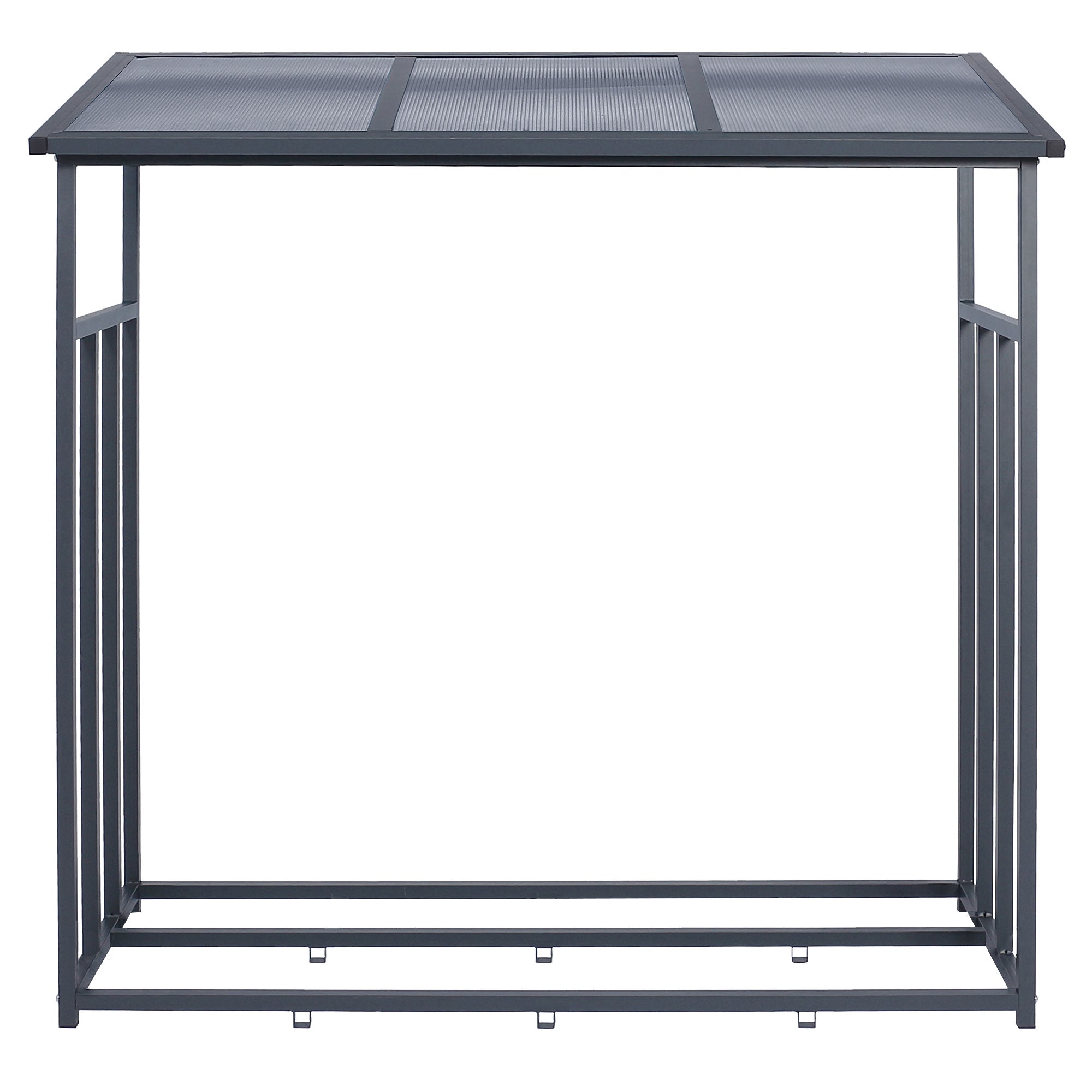 ECD Germany Garten abri bûches acier toit 187 cm 2 stères
