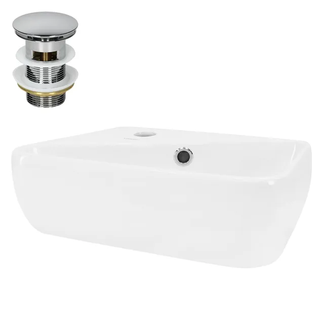 ML-Design vasque à poser 45x27cm blanc céramique trou à gauche
