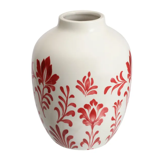 Déclic Home vase en céramique rouge 15 x 15 x 19,5 cm