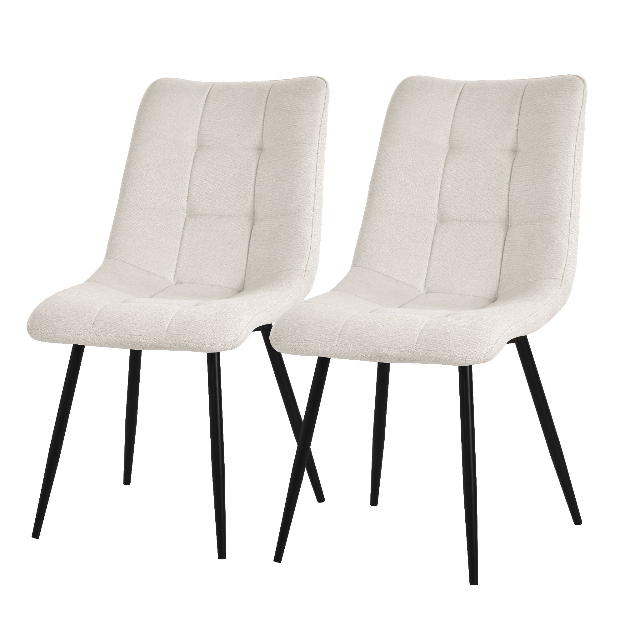 ECD Germany chaise salle à manger tissu anthracite lot 2 pieds acier