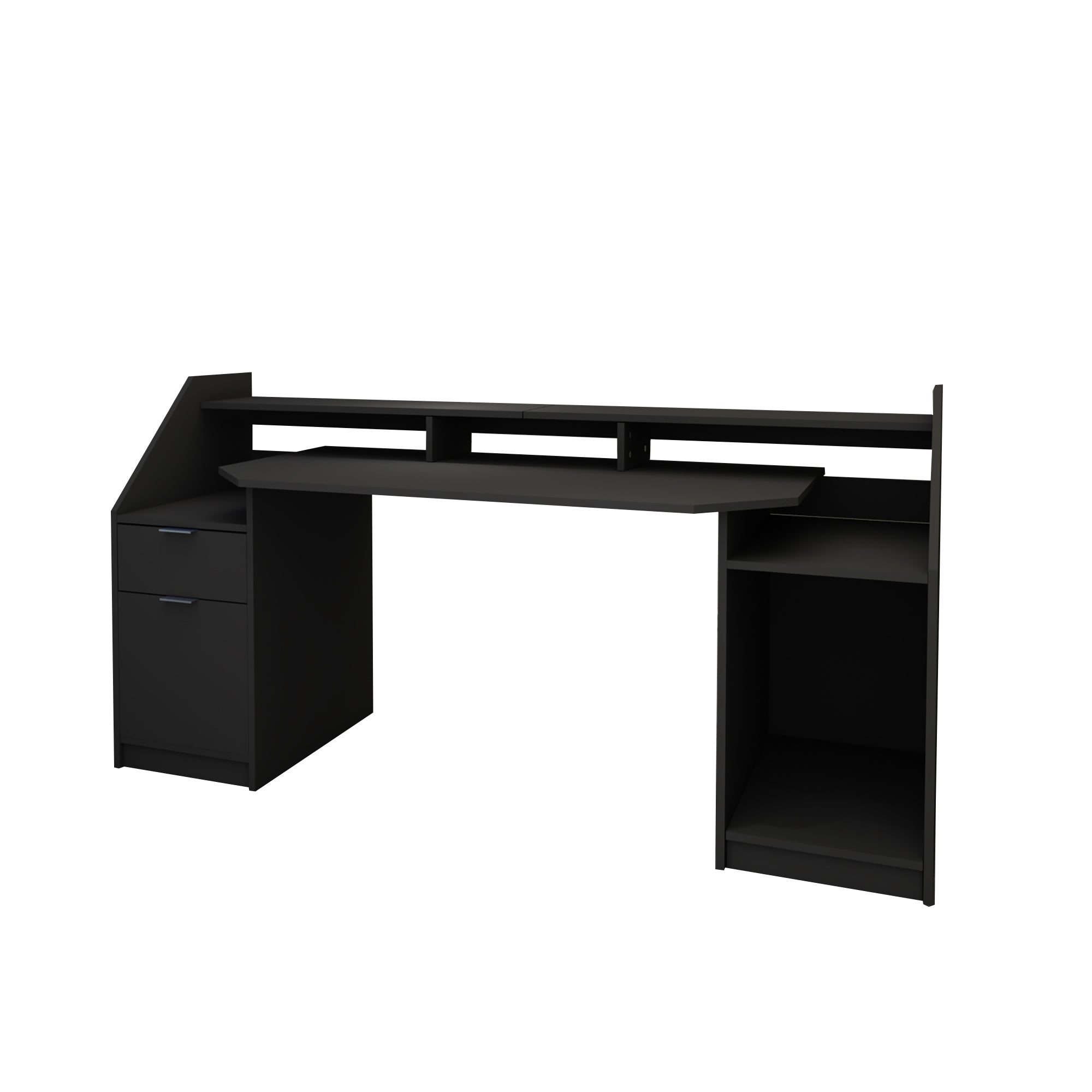 ECD Germany Möbel Bureau Noir Tiroir 179,8 cm MDF