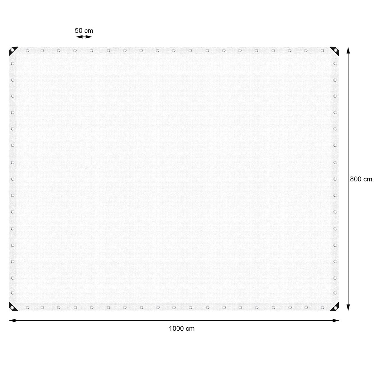 ECD Germany Garten bâche 8x10 m blanche 260 g/m² étanche