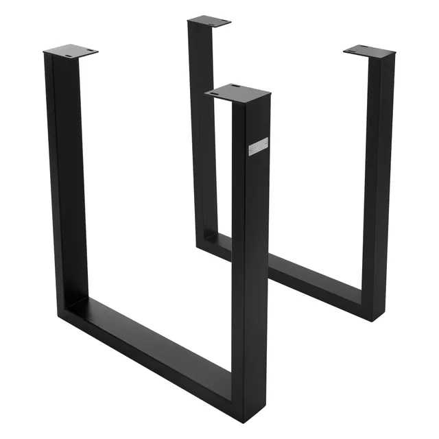 ECD Möbel Pied de table U métal noir 70x74 cm lot 2