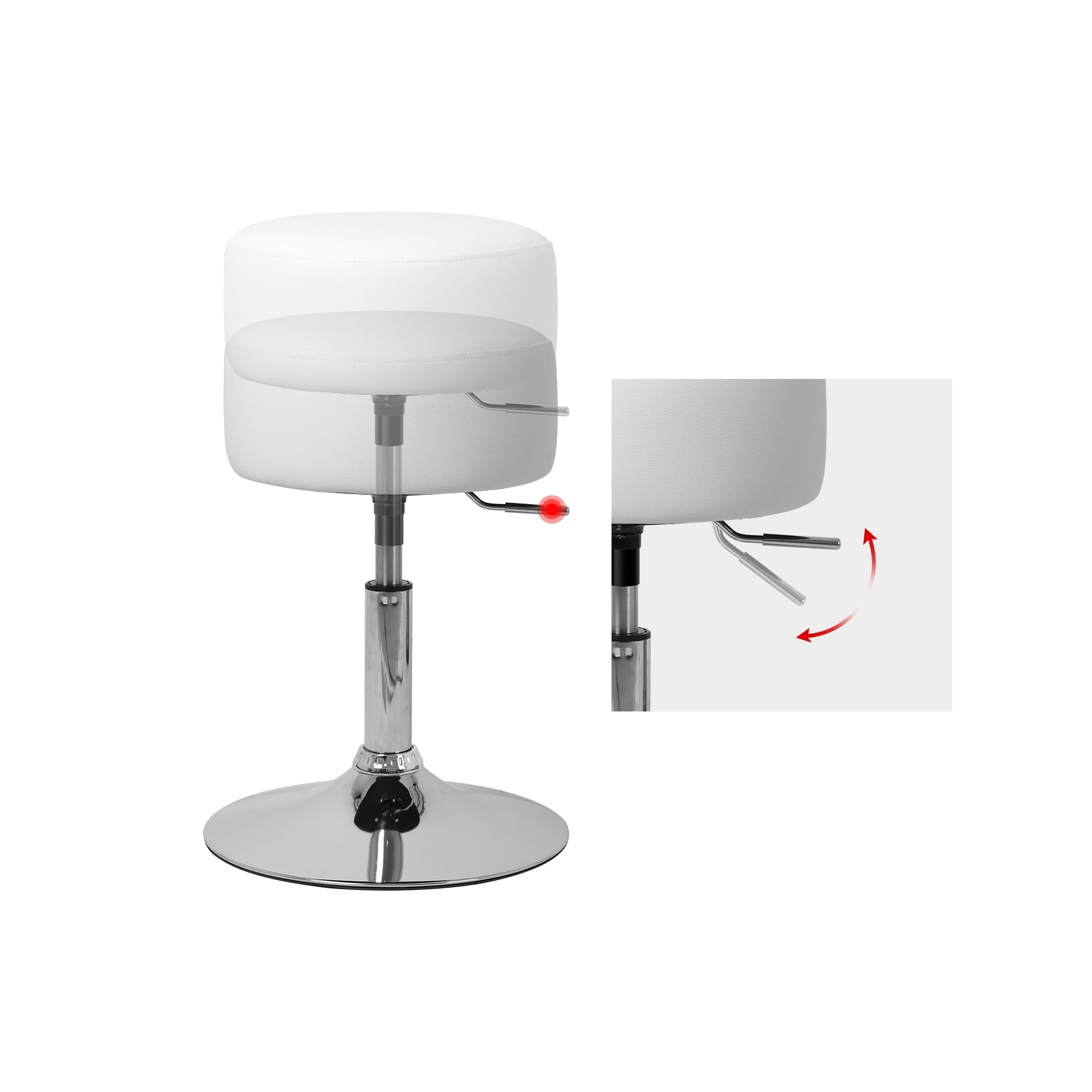 ECD Germany Möbel tabouret de bar blanc Ø33 cm réglable
