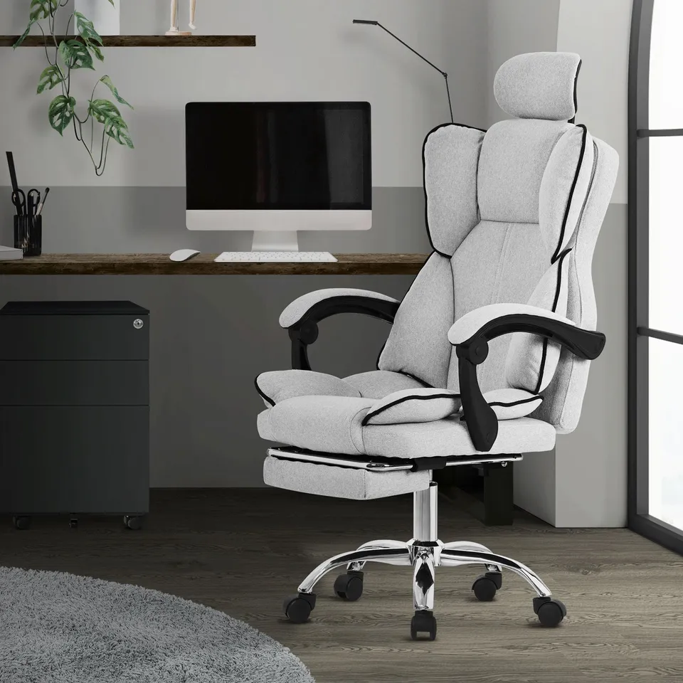 ML-Design fauteuil bureau ergonomique gris clair inclinable 120 kg B-Ware