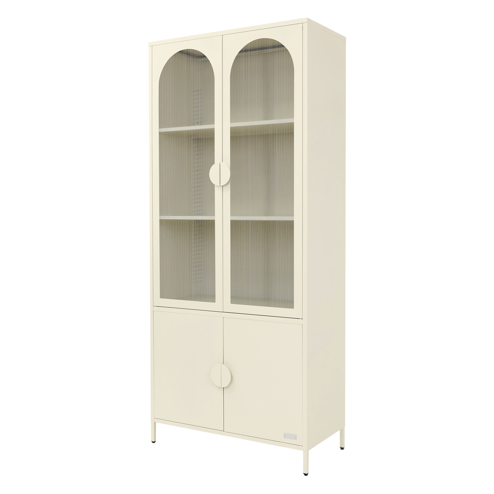 ECD Germany Möbel ML-Design vitrine acier blanc 80x185x40 cm