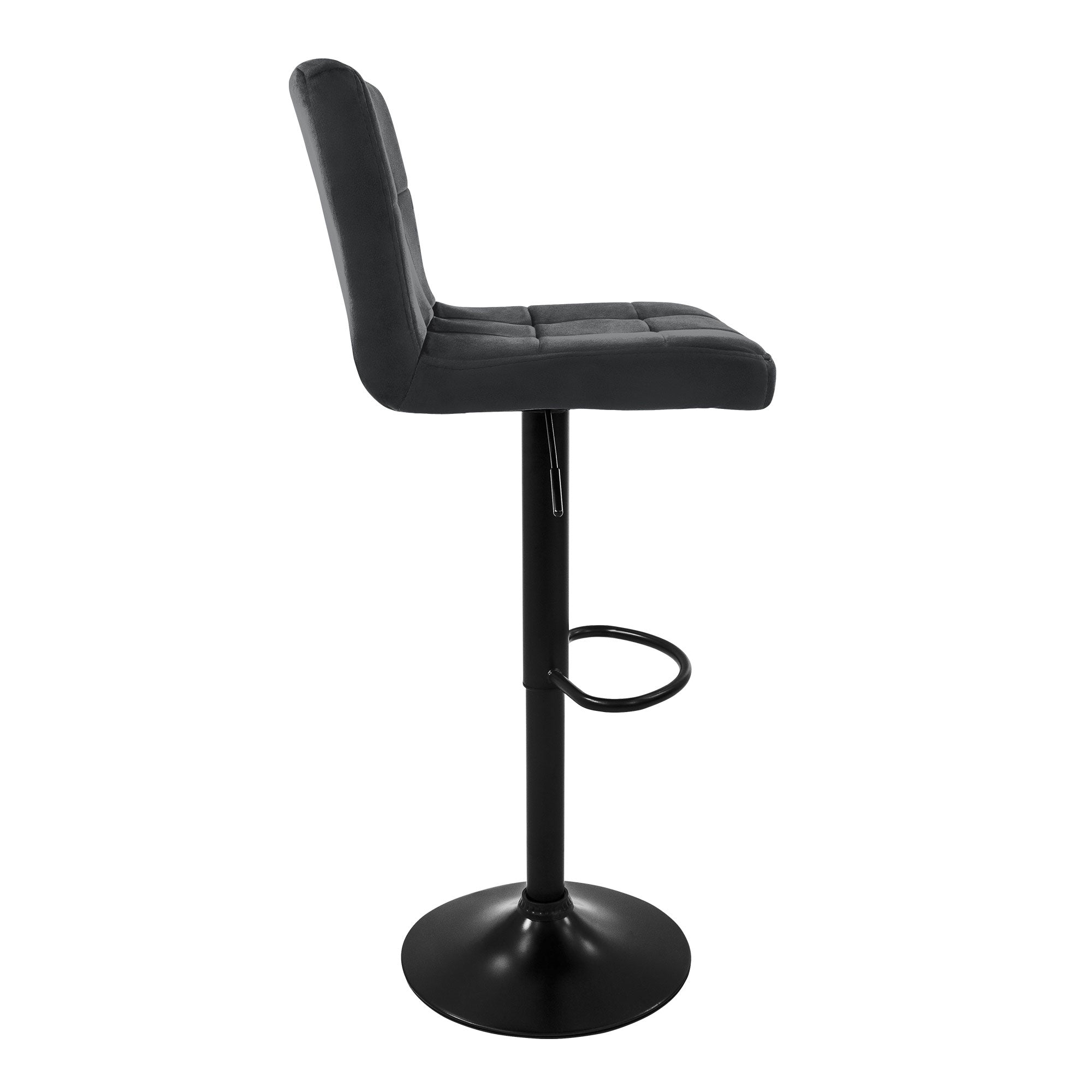 ECD Germany ML-Design Lot 2 Tabourets de Bar Velours Gris