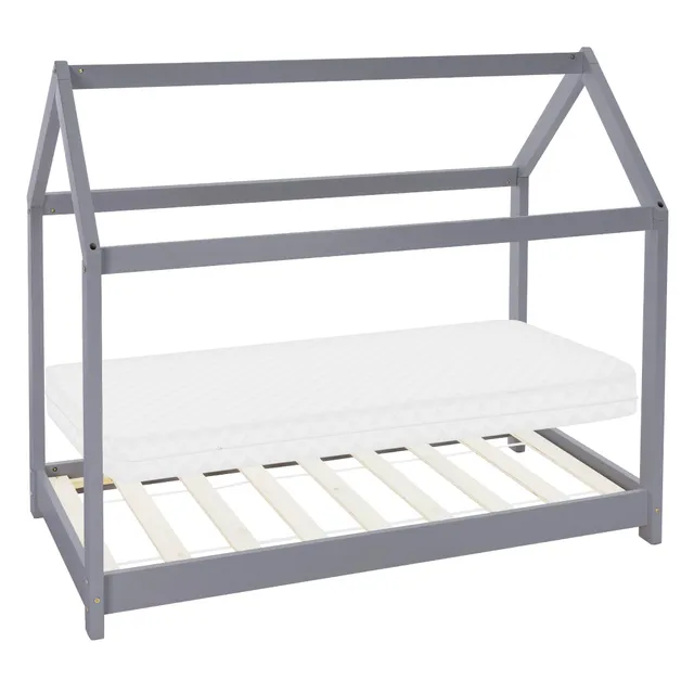 ECD Germany lit cabane enfant pin blanc 90x200 sans matelas