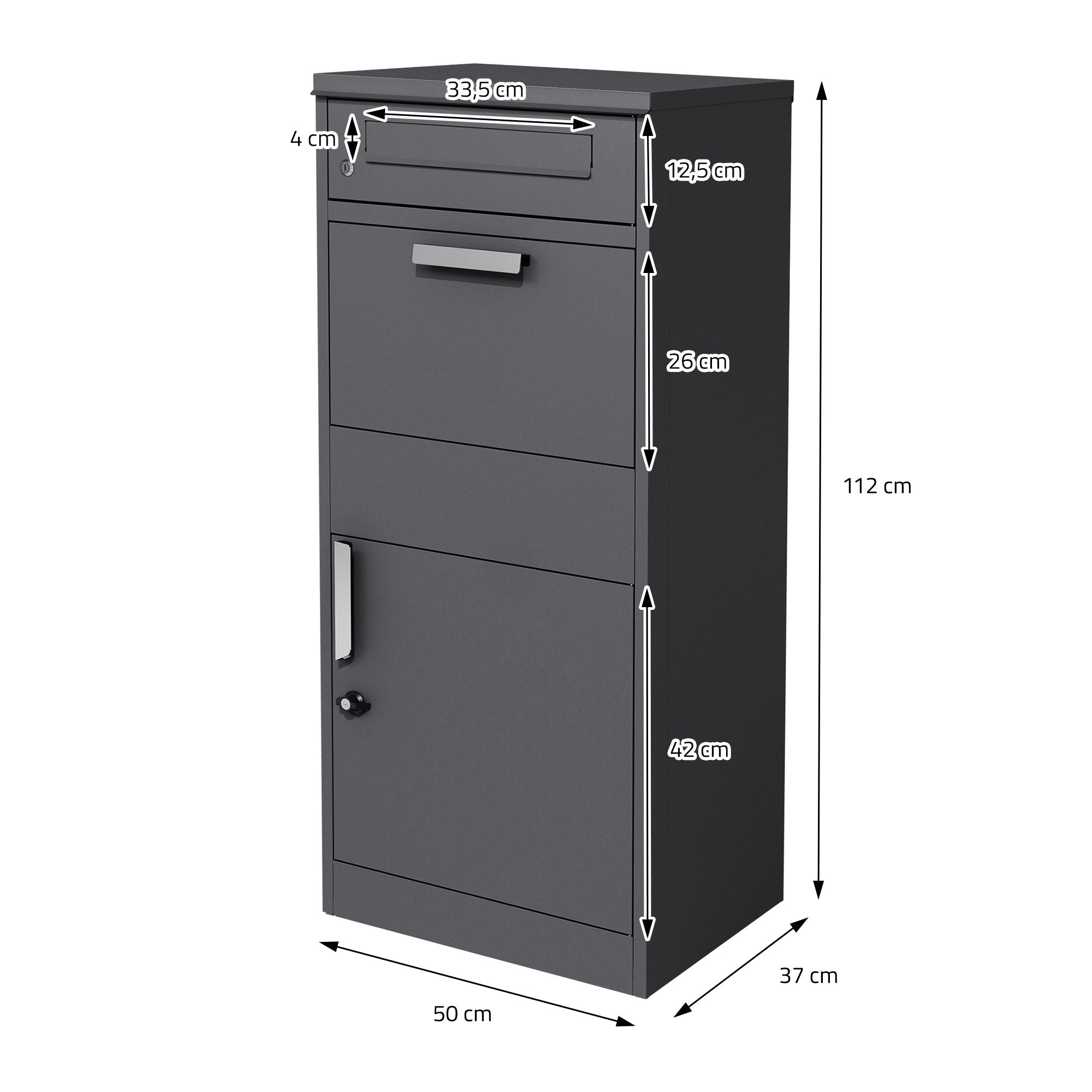 ECD Germany Bauen & Renovieren boîte aux lettres colis anthracite/chêne
