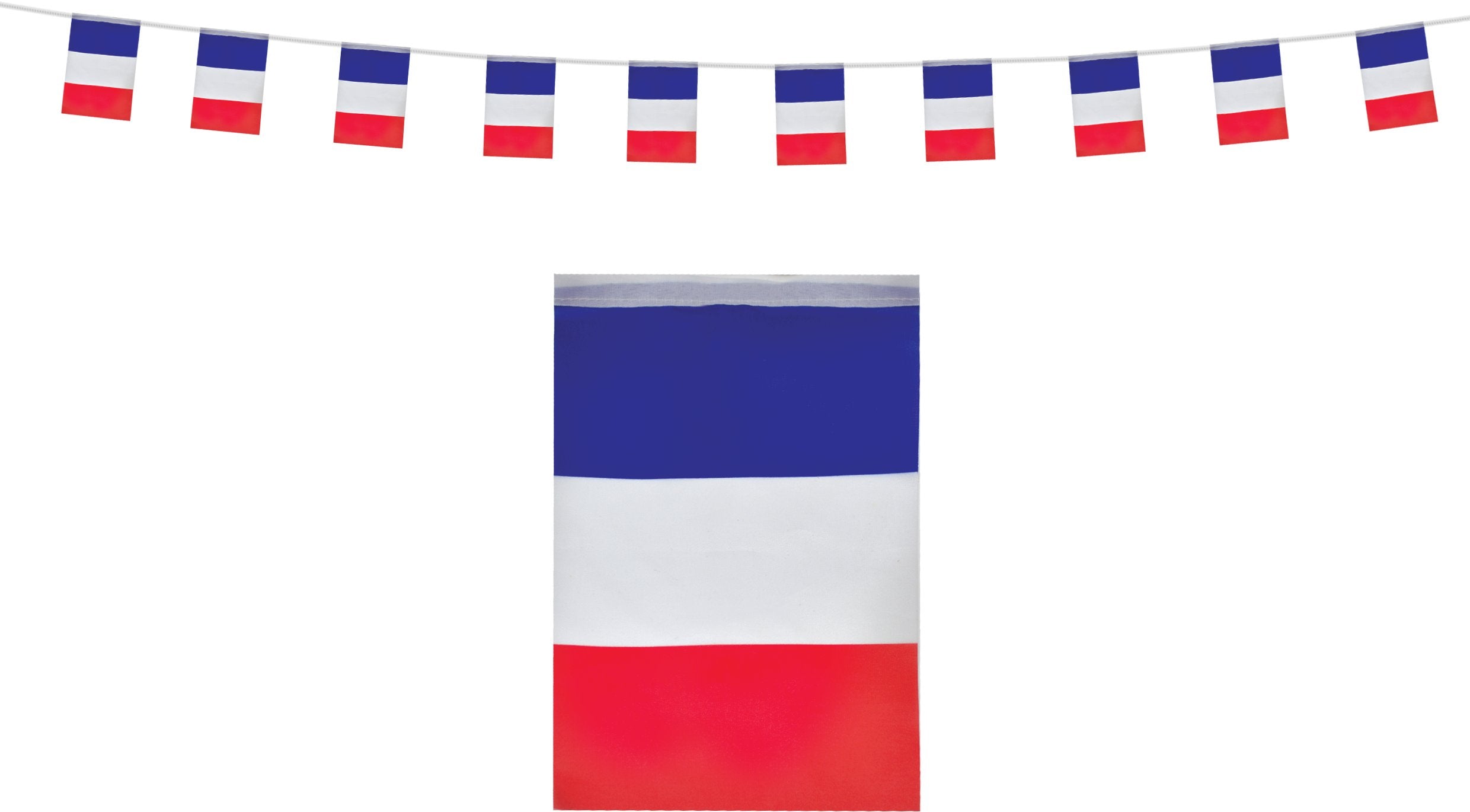 Stokomani Fêtes et cérémonies Guirlande drapeaux tricolores bleu blanc rouge