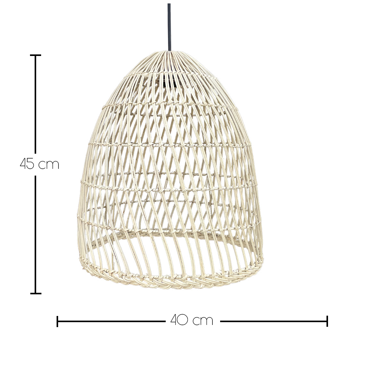 Red Deco Paulo Nomad suspension rotin 40cm LED RGB nomade