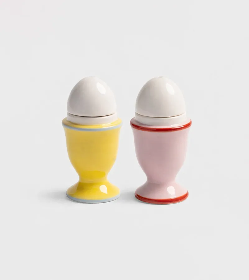 L'avant gardiste Vaisselle & Table Fun salière poivrière oeuf coque jaune