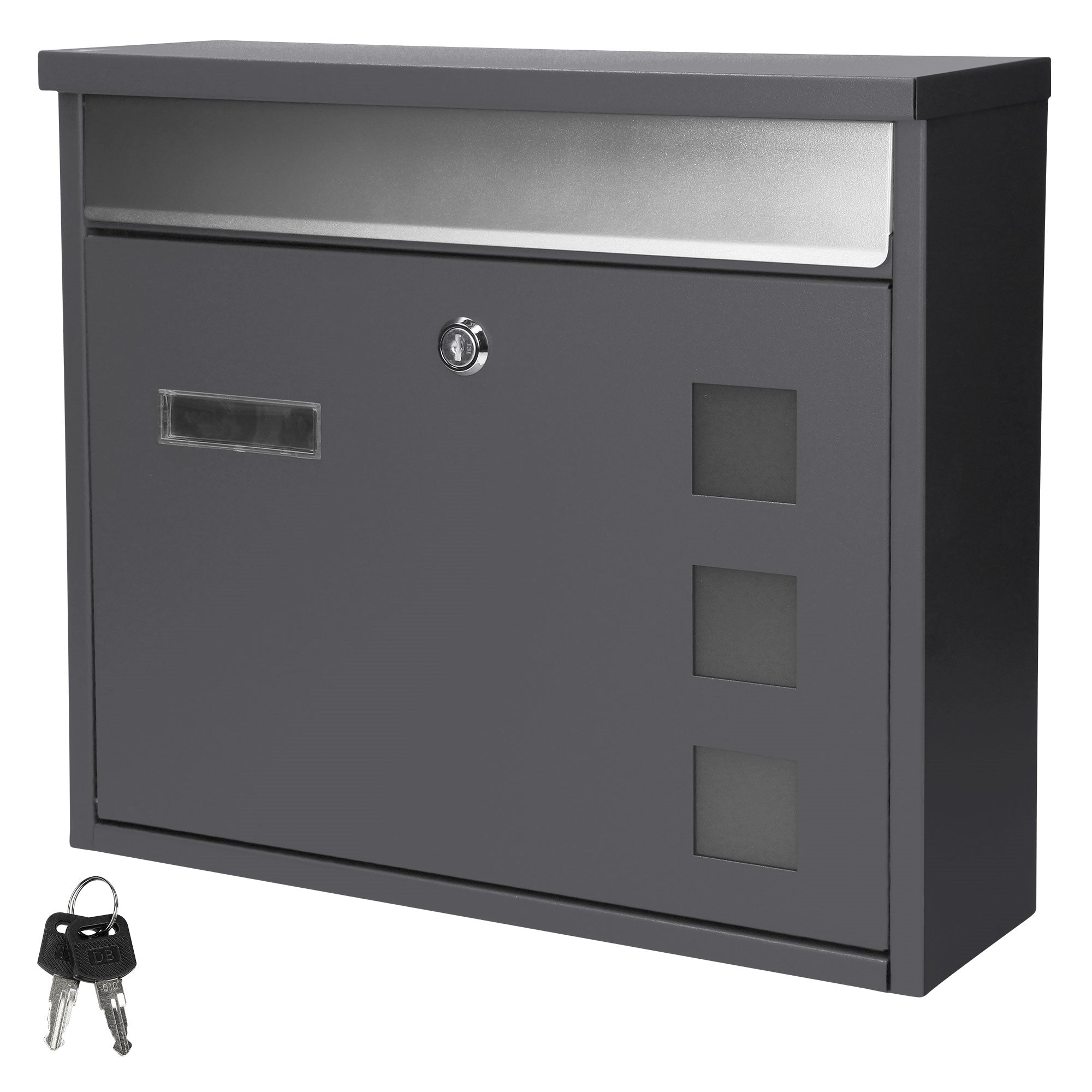 ECD Germany ML-Design boîte aux lettres anthracite 36 cm inox