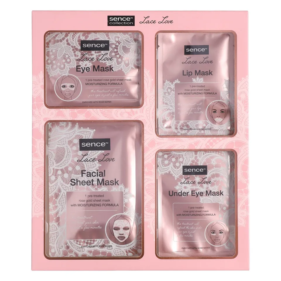 Sence coffret 4 masques visage hydratant yeux lèvres