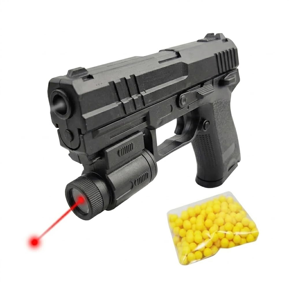 Shop-Story Loisirs Pistolet à Billes 15 cm Laser + 2000 billes