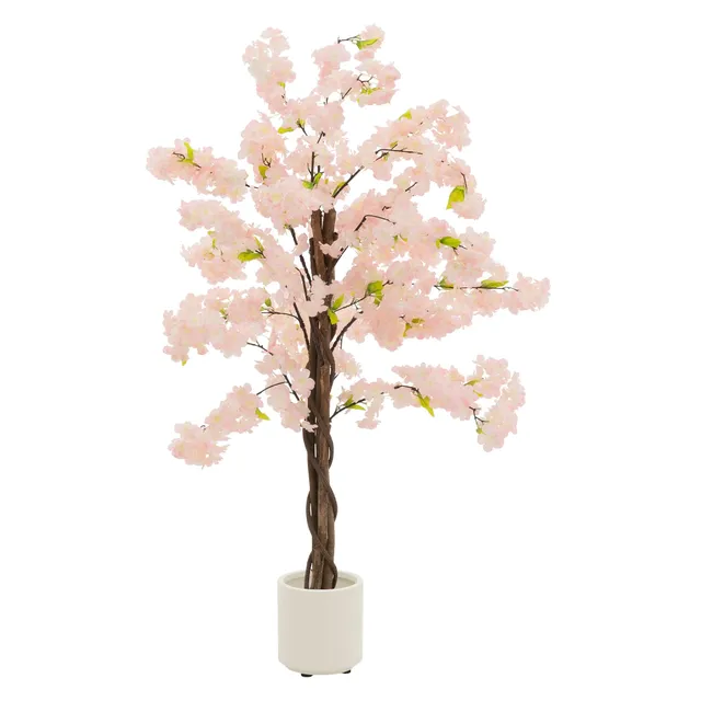 ECD Germany cerisier artificiel rose 120 cm en pot
