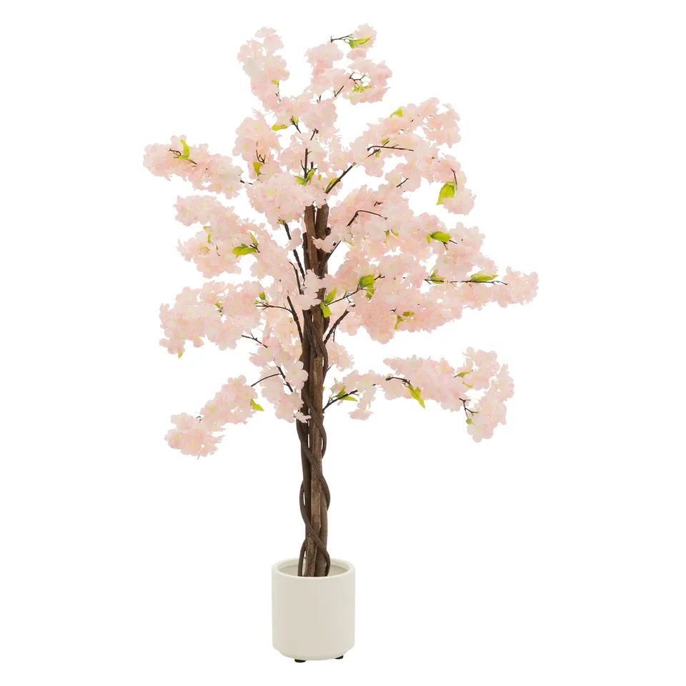 ECD Germany cerisier artificiel rose 120 cm en pot