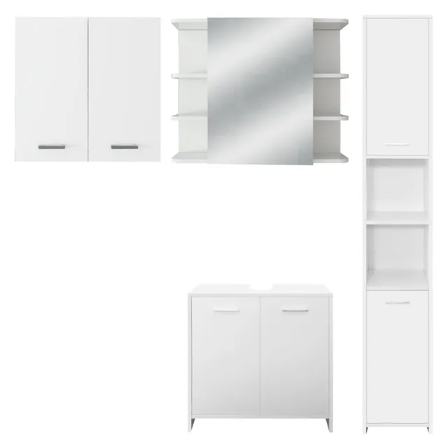 ECD Germany Möbel set 4 meubles salle de bain blanc bois