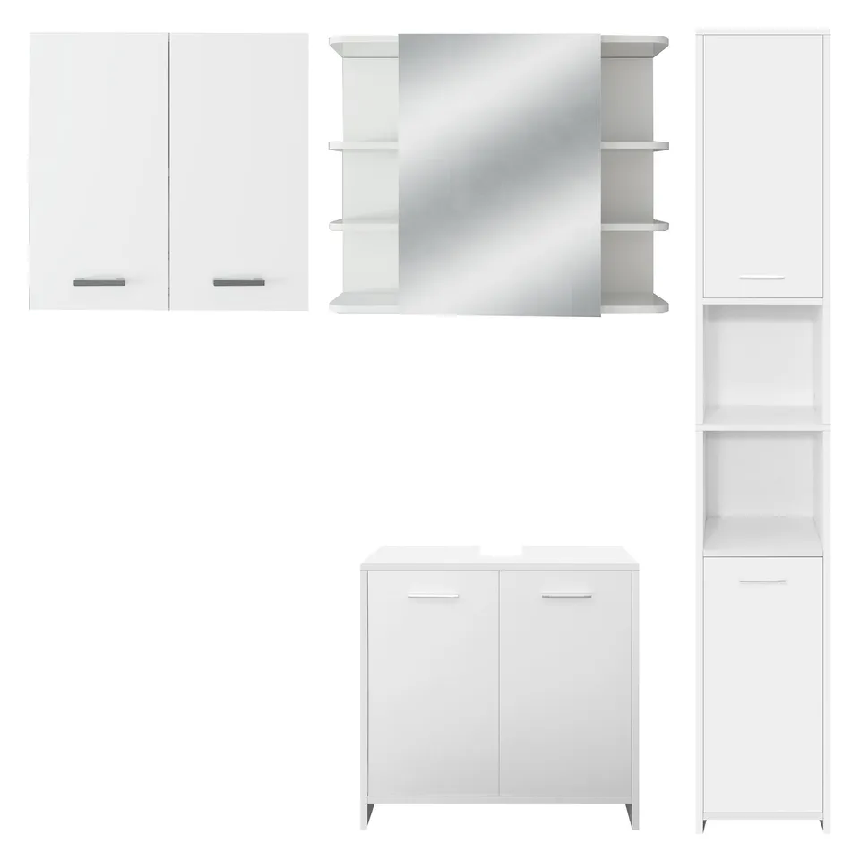 ECD Germany Möbel set 4 meubles salle de bain blanc bois
