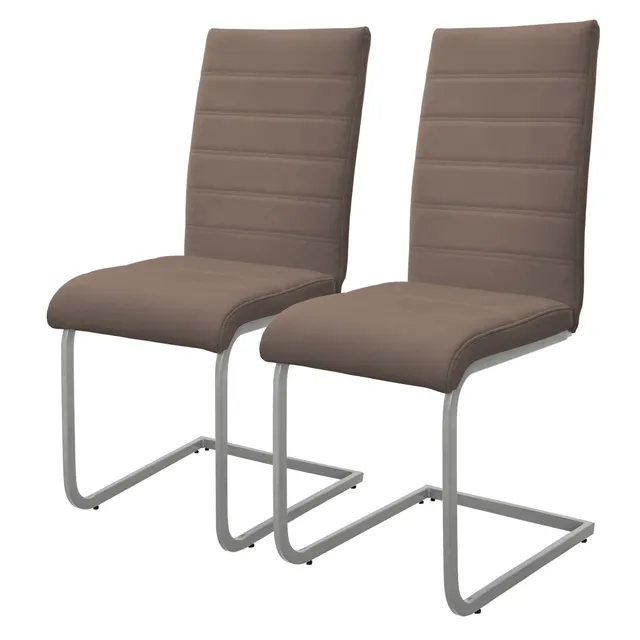 ECD Germany Möbel chaise traîneau marron simili lot 2