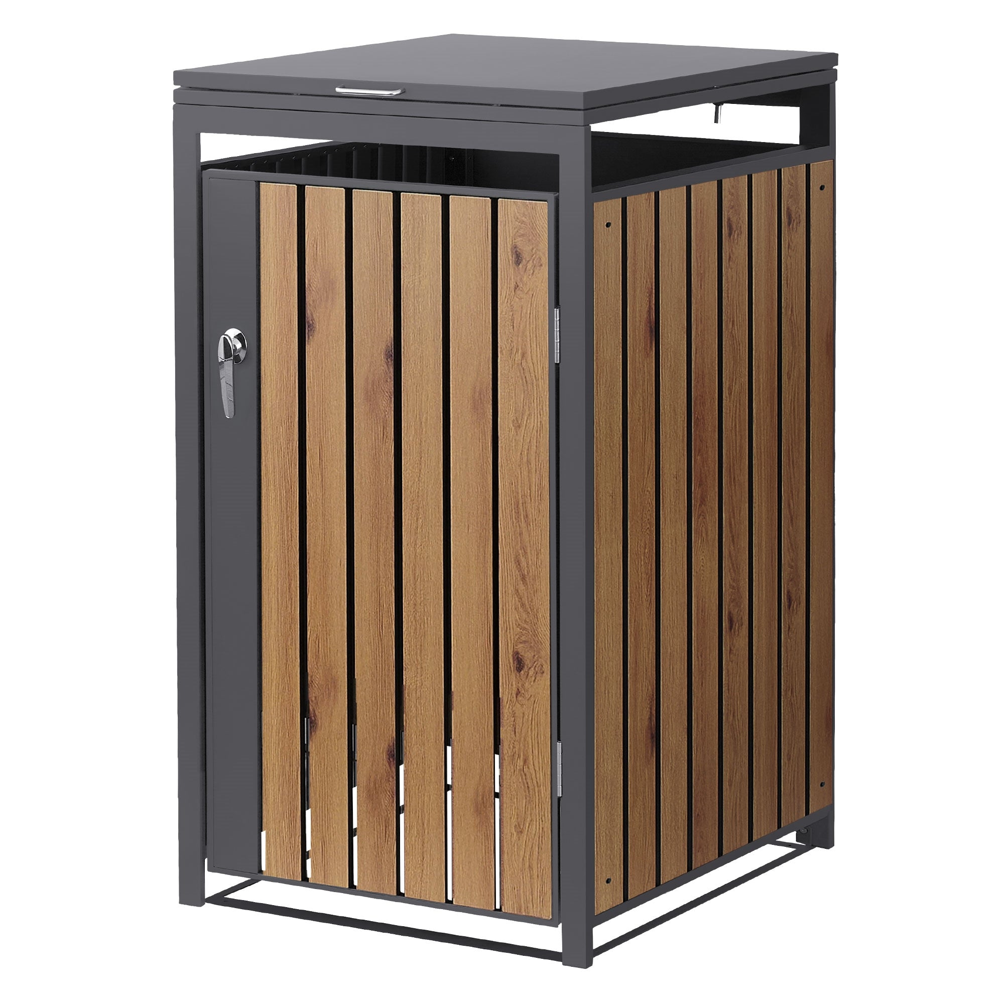ECD Germany Garten cache-poubelle acier anthracite 4x240L