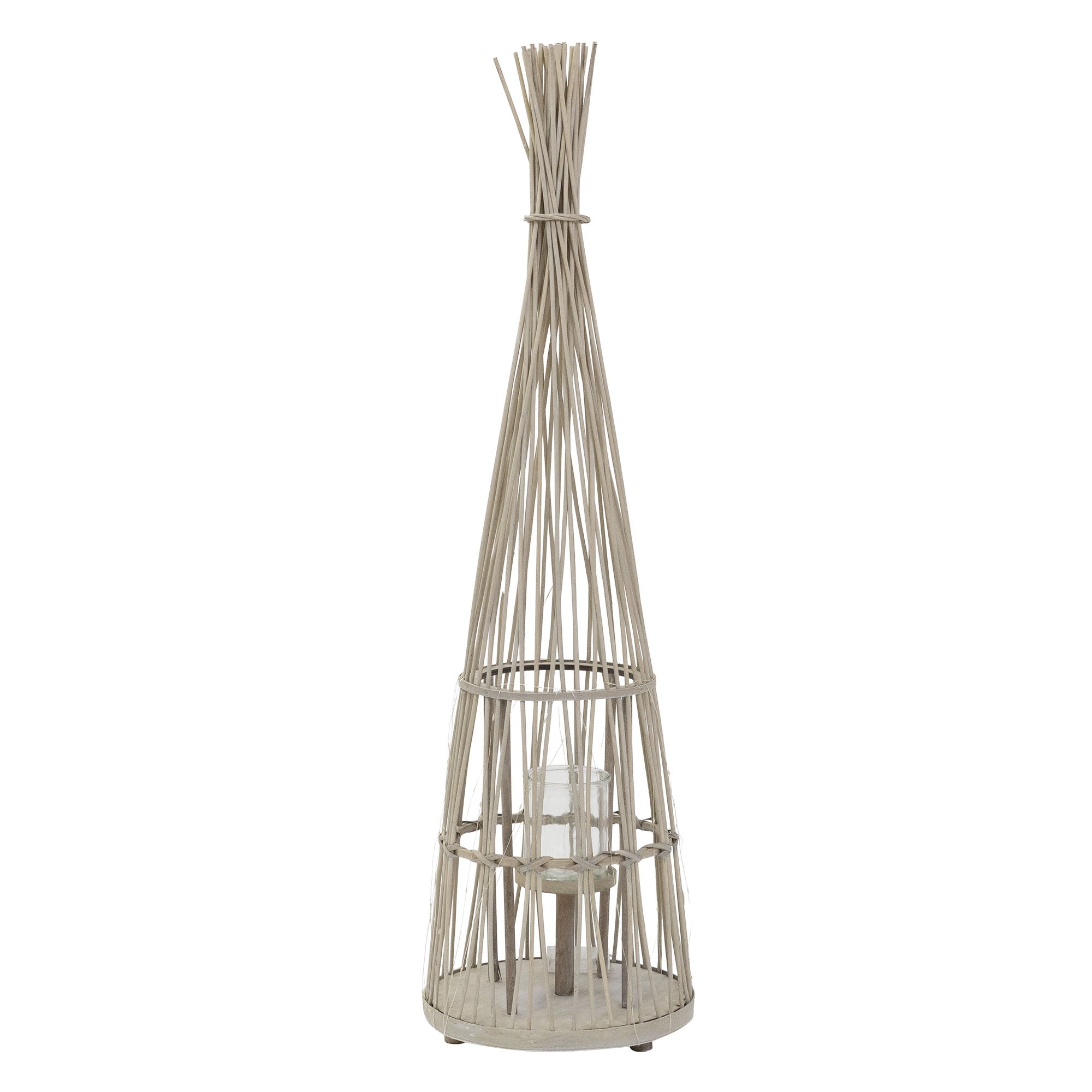 ECD Germany Garten lanterne bambou tipi 110 cm avec LED
