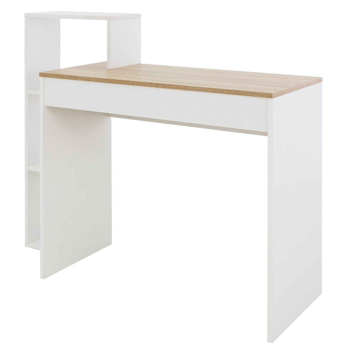 ECD Germany Möbel ML-Design bureau bois blanc 110x72x40cm étagère