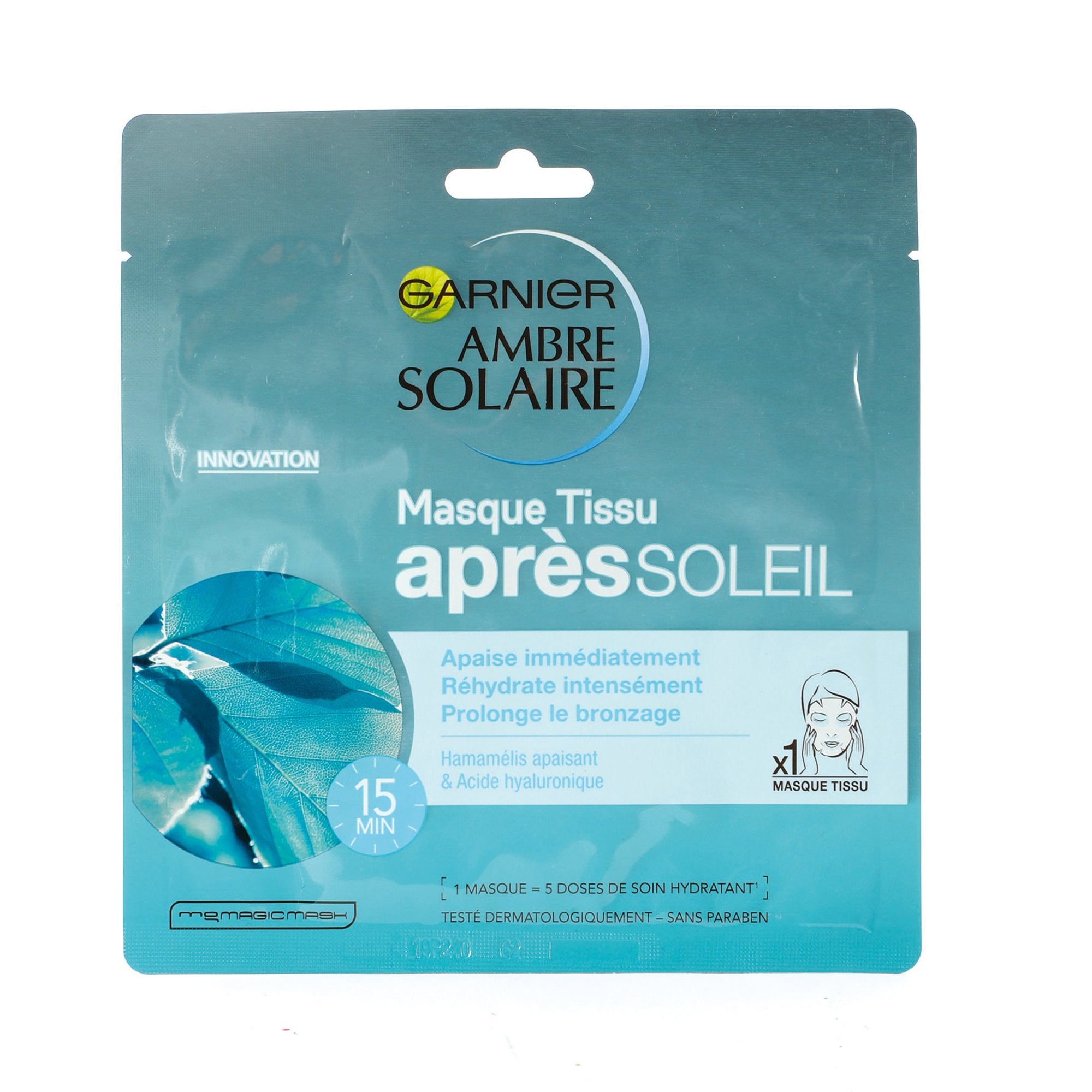 Garnier Masque en tissu après-soleil visage hydratant
