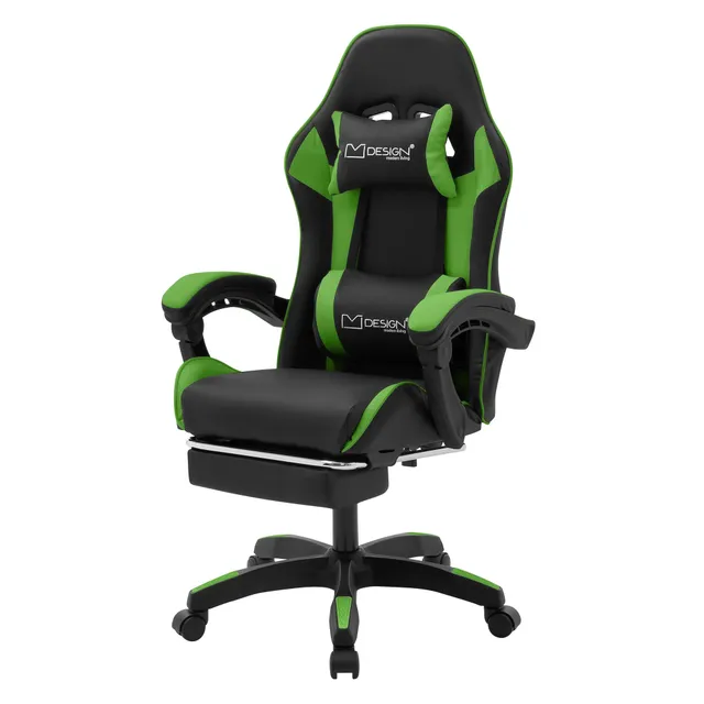 ECD Germany Möbel ML-Design Chaise gaming Simili cuir Noir-Vert