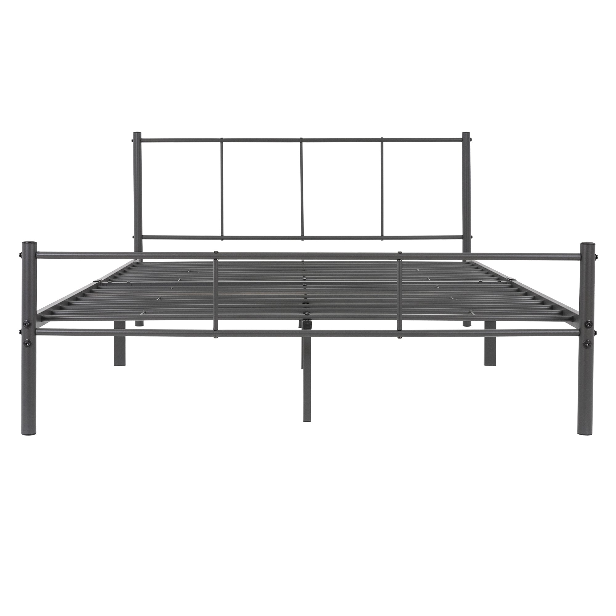 ECD Germany Möbel Lit Double Métal 160x200 Anthracite avec Sommier