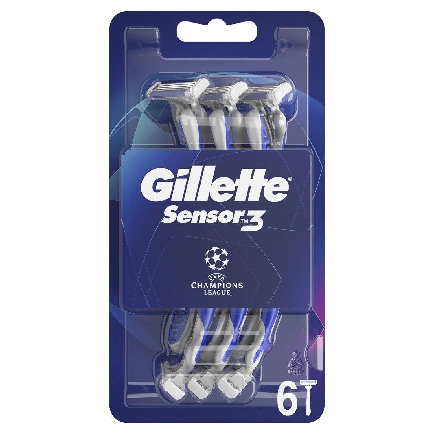Gillette Sensor 3 Champions League Rasoir Jetable x6