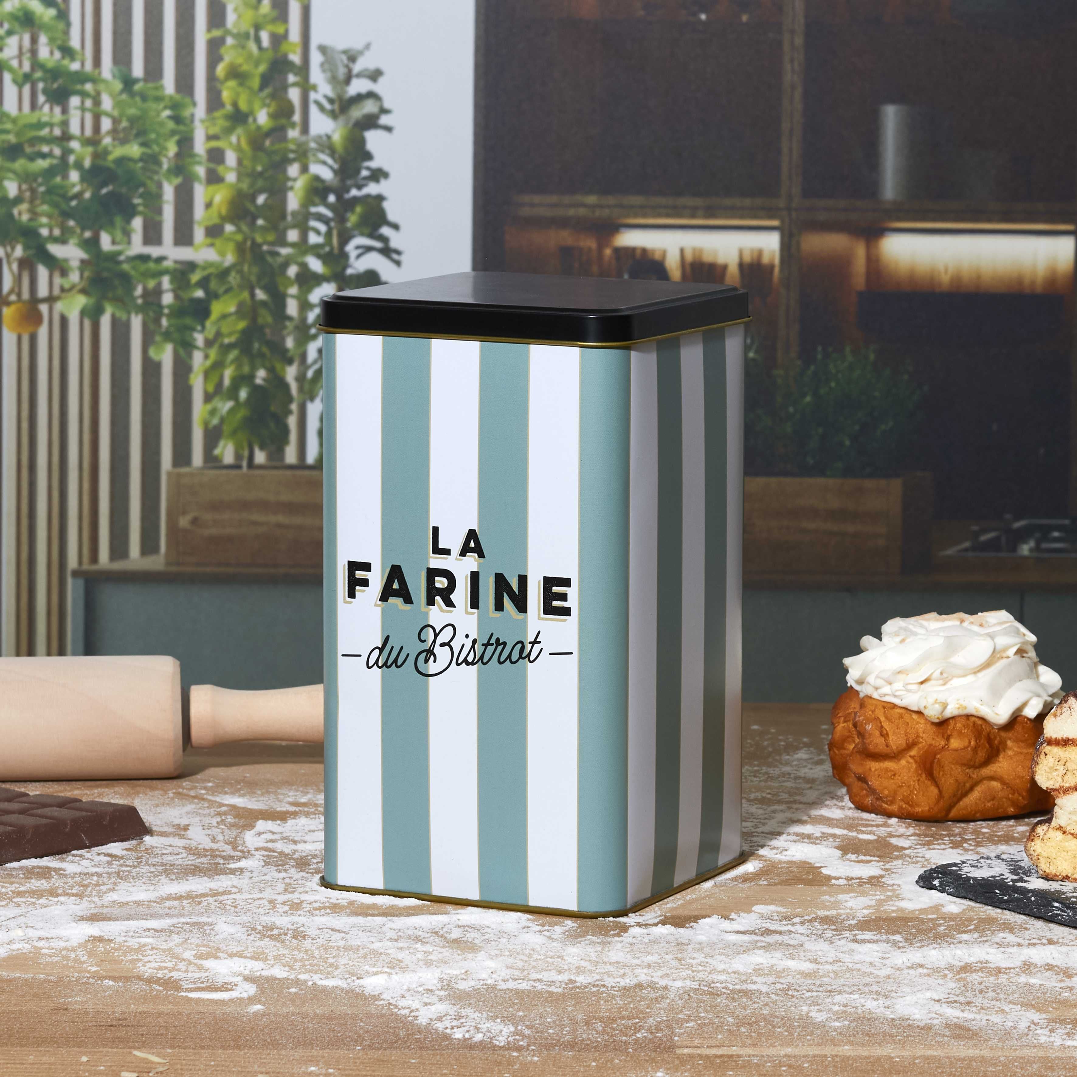 Stokomani Maison boîte farine métal Bistrot 10,8 cm