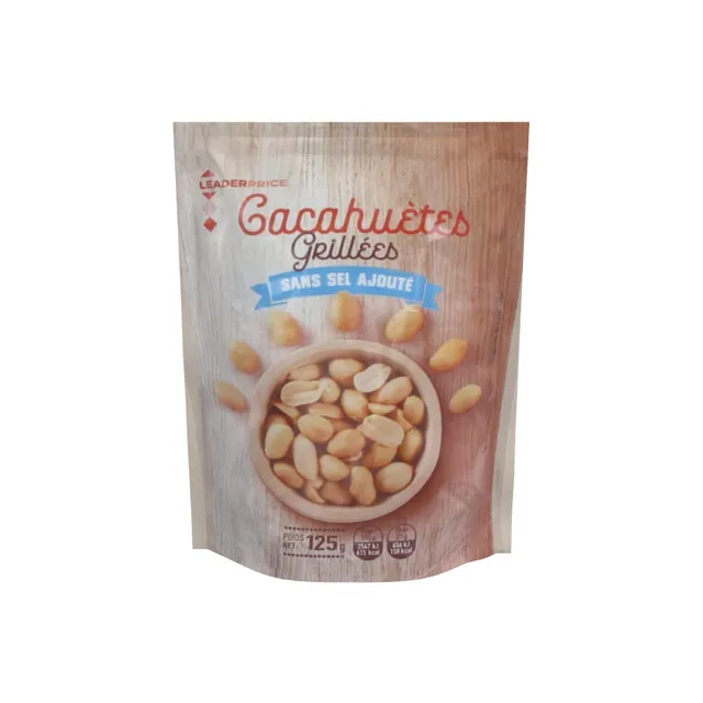 Leader Price Apéritifs Cacahuètes grillées sans sel 125g