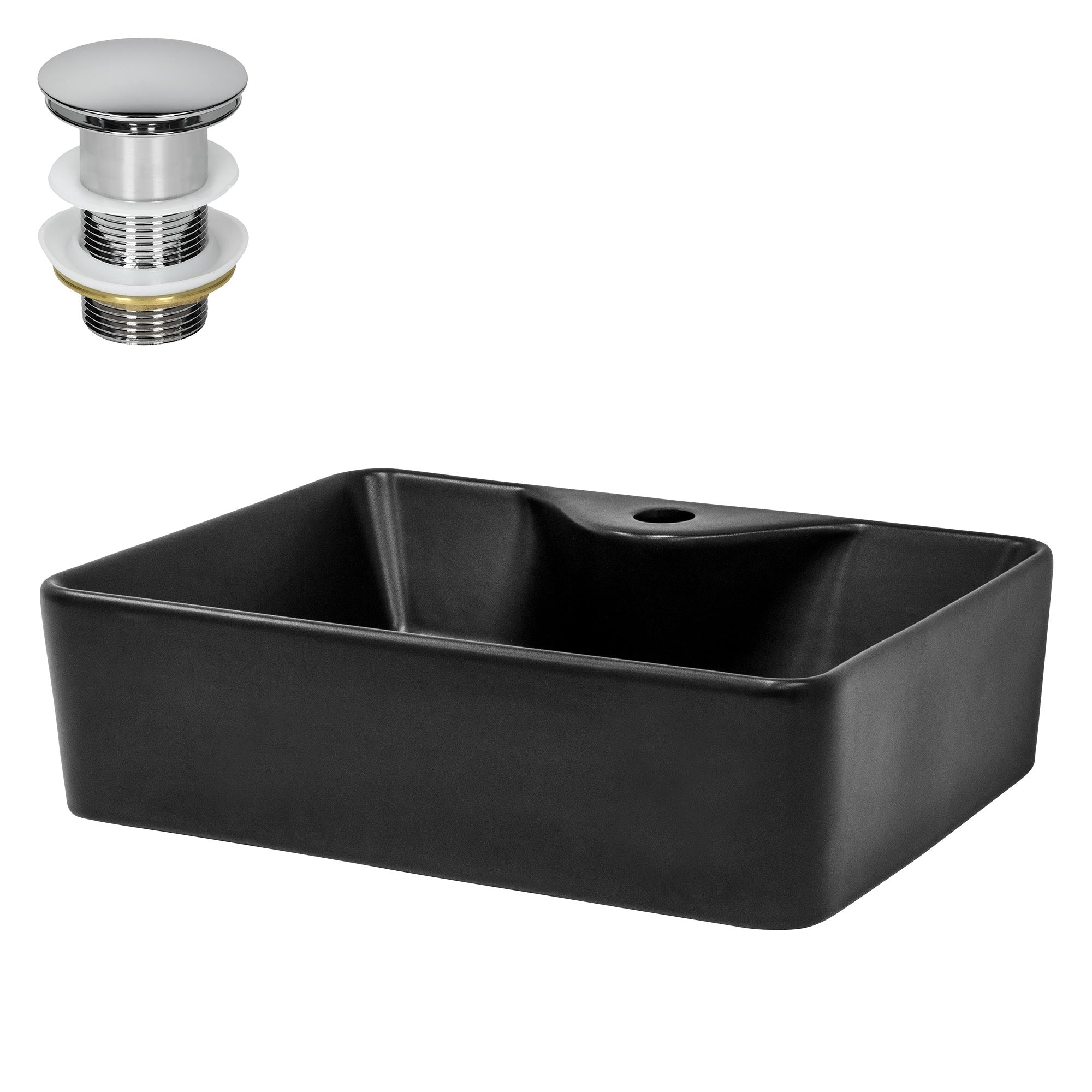 ECD Germany Sanitär vasque carrée 48x38 cm blanc céramique