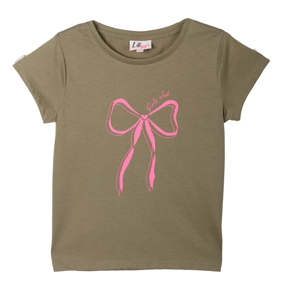 Tee-shirt enfant kaki manches courtes