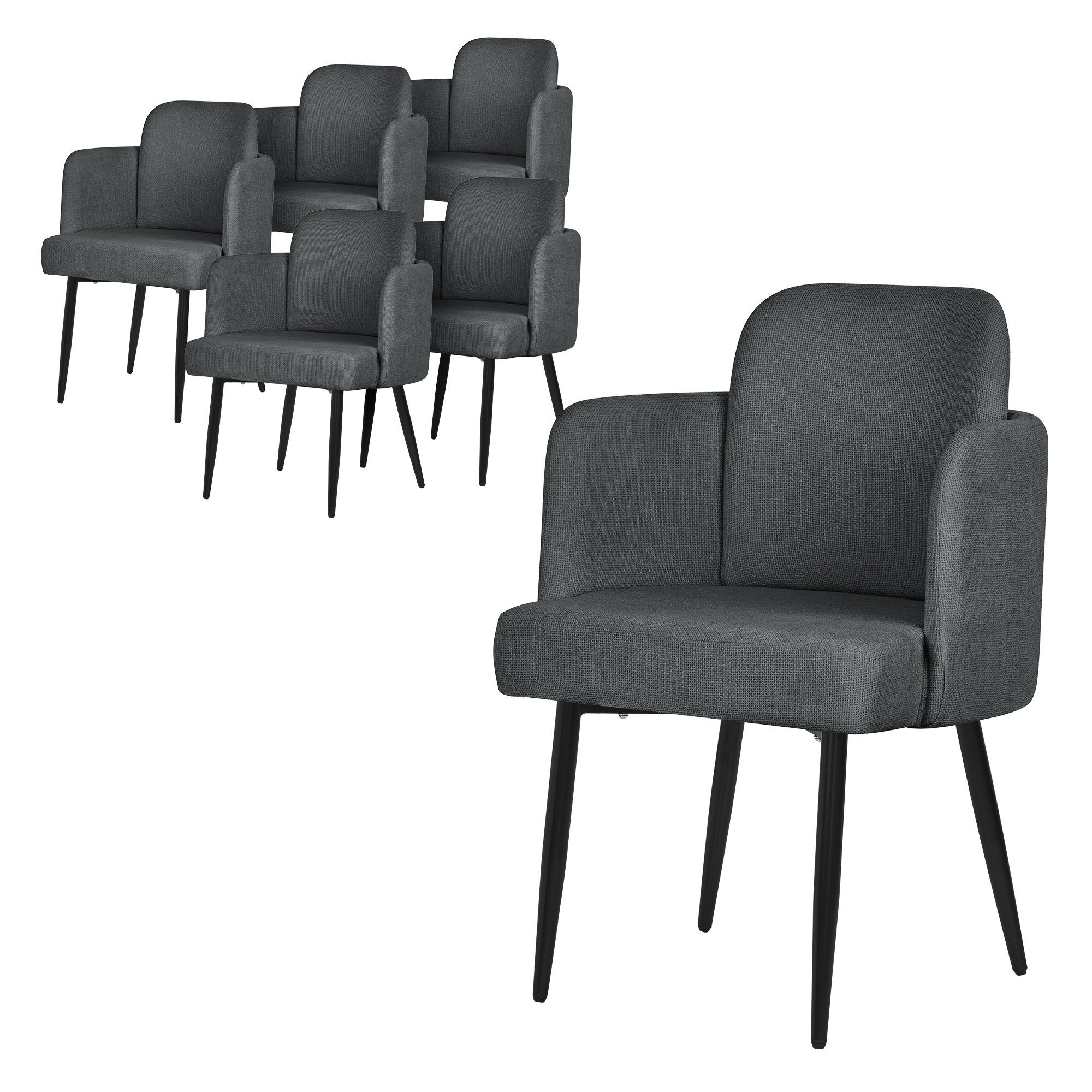 ECD Germany ML chaises salle à manger anthracite 120 kg lot 6