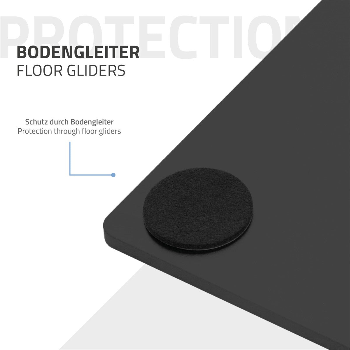 ML-Design piètement table double acier noir 72cm