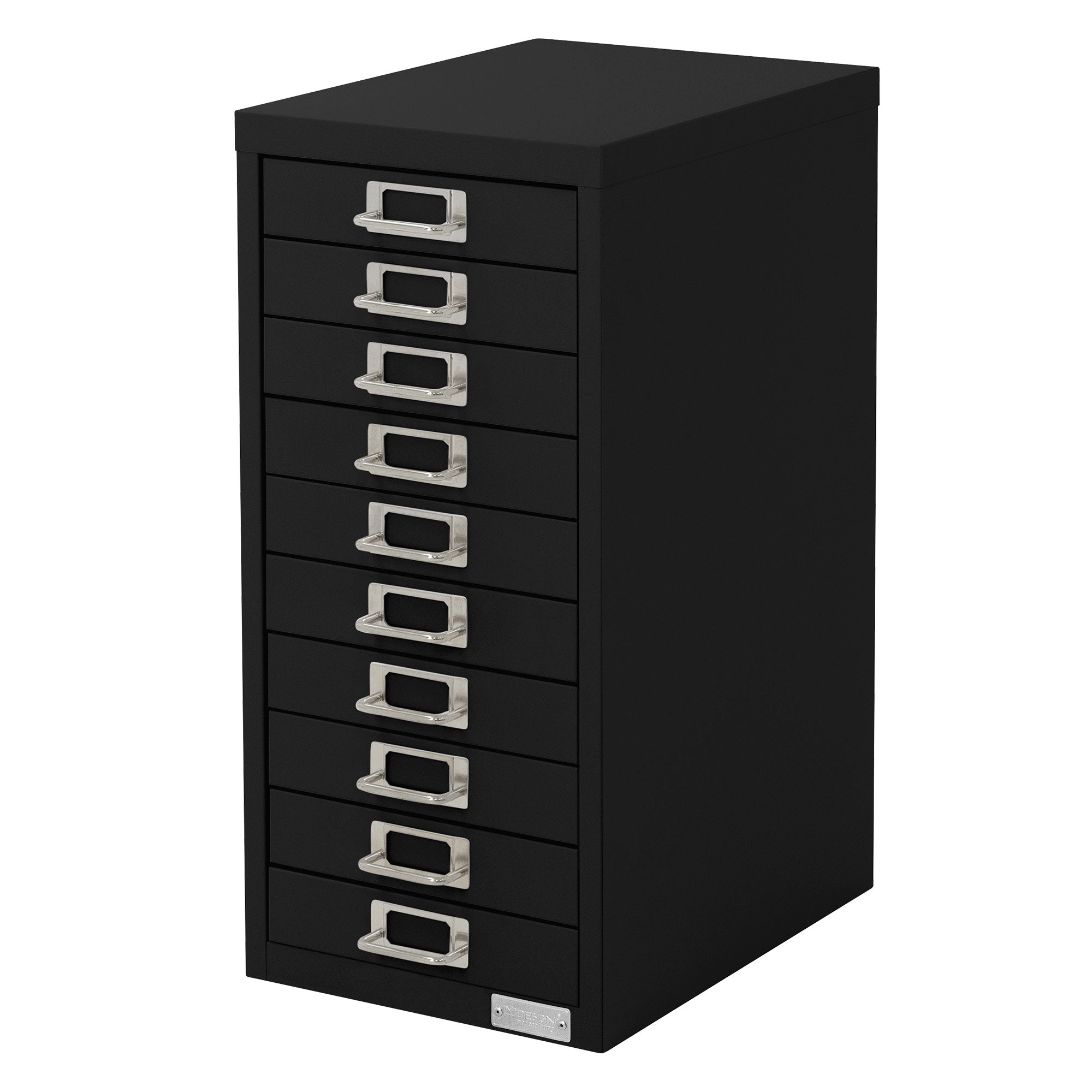 ECD Germany Caisson 10 Tiroirs Bureau Acier Noir 28x38x60 cm