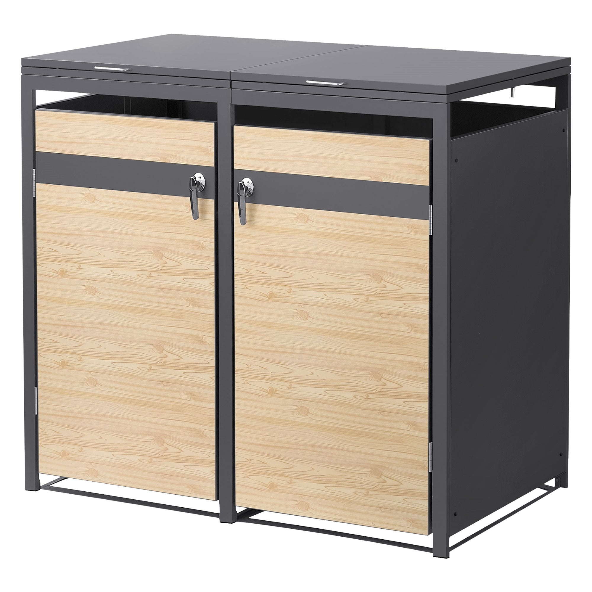 ECD Germany Garten Cache-poubelle double 240L Lärche